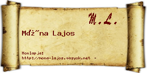 Móna Lajos névjegykártya