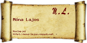 Móna Lajos névjegykártya